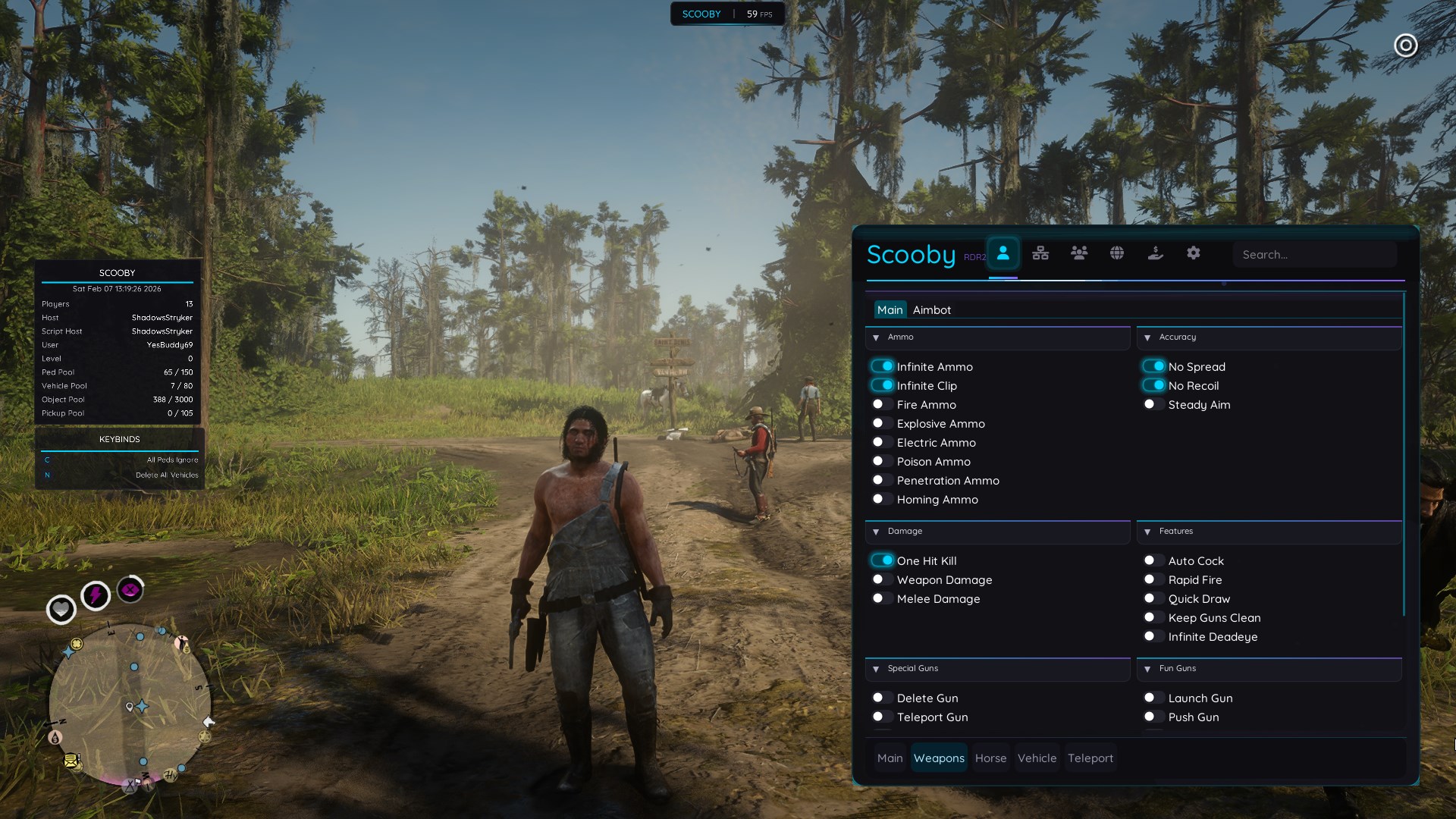 RDR2 Mod Menu Preview